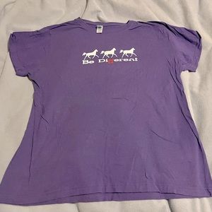 "Be Different" Appaloosa Horse Tee Shirt Purple 2XL